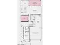 Floor plan of the first floor featuring a 3 car tandem garage and extended outdoor living at 10921 E Texas Ave, Mesa, AZ 85212