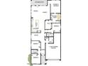 Detailed floor plan showcasing the layout of the home, including the kitchen, bedrooms, bathrooms, and three car tandem garage at 36049 N Barrel Aged Dr, San Tan Valley, AZ 85140