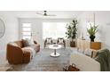 Bright living room features contemporary furnishings, a large window, and neutral color palette at 7620 N 12Th Pl, Phoenix, AZ 85020