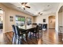 Elegant dining room with stylish seating and views of the outdoor space at 776 W Carob Way, Chandler, AZ 85248