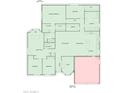 Detailed floor plan illustrating the layout of the home, including bedrooms, living areas, and garage at 5539 E Dragoon Ave, Mesa, AZ 85206