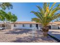 Inviting single-story home with low-maintenance landscaping, lush trees, and a welcoming entrance at 656 E Mesquite Ave, Apache Junction, AZ 85119