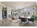 Modern living space with fireplace, sleek furniture, and neutral tones, creating a cozy and stylish ambiance at 7601 E Indian Bend Rd # 3002, Scottsdale, AZ 85250