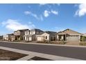 Scenic street view displaying a row of attractive homes, each with unique architectural designs at 24254 W Agora Ln, Buckeye, AZ 85326