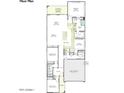 Detailed floor plan showcasing layout with kitchen, bedrooms, living spaces, and garage at 2123 E Mill Rd, San Tan Valley, AZ 85140