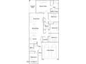 Detailed floor plan showcasing an open-concept layout, multiple bedrooms, and a 2-bay garage at 4963 S 233Rd Dr, Buckeye, AZ 85326