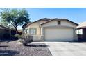 Home exterior featuring a desert landscape with mature shrubbery and a two-car garage at 1630 W Pecan Rd, Phoenix, AZ 85041