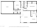 Floor plan of a home showing a garage, primary bedroom, living room and kitchen at 5734 W Commonwealth Pl, Chandler, AZ 85226