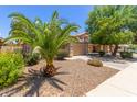 Beautiful single-story home showcasing desert landscaping and a well-manicured front yard at 41280 W Sanders Way, Maricopa, AZ 85138