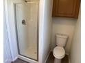 Well-kept bathroom with a glass-enclosed shower and updated fixtures at 2206 S Ellsworth Rd # 1736, Mesa, AZ 85209