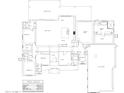 Detailed floor plan showing layout of a large home including bedrooms, kitchen, great room, and 4-car garage at 3734 E Weston Ln, San Tan Valley, AZ 85140