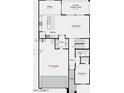 Detailed first floor plan featuring a two car garage, kitchen, dining area, and access to a covered patio at 3944 E Ghost Flower Ln, San Tan Valley, AZ 85140