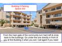 The parking instructions indicate a covered space directly below Building 2 at 19400 N Westbrook Pkwy # 220, Peoria, AZ 85382
