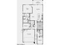 Detailed floor plan featuring a primary suite, a modern kitchen, a great room, and a covered outdoor living space at 37683 N Dandelion Ln, San Tan Valley, AZ 85140