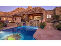 Luxury pool and spa with mountain views at 26761 N 98Th Way, Scottsdale, AZ 85262