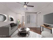 Bright living room with modern furniture and large windows at 3633 N 3Rd Ave # 1089, Phoenix, AZ 85013