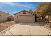 Tan house with a two-car garage and landscaped yard at 3011 E Colonial Pl, Chandler, AZ 85249
