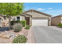 Charming single-story home featuring a well-maintained lawn and a two car garage at 532 W Tenia Trl, San Tan Valley, AZ 85140