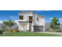 Two-story modern home with gray garage and landscaped yard at 3247 W Garnet St, San Tan Valley, AZ 85144