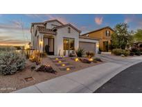 Stunning desert contemporary home with landscaped front yard and mountain views at 17408 N 96Th Way, Scottsdale, AZ 85255