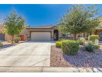 Charming single-story home featuring a two-car garage, desert landscaping, and a well-maintained front yard at 303 W Mammoth Cave Dr, San Tan Valley, AZ 85140