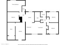 Floor plan showcasing a 3-bedroom, 1-bathroom house layout at 5546 W Encanto Blvd, Phoenix, AZ 85035