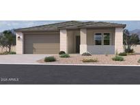 One-story home with neutral color scheme and landscaping at 22859 E Lords Way, Queen Creek, AZ 85142