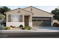 One-story home with brown garage door and landscaping at 36999 W Prado St, Maricopa, AZ 85138