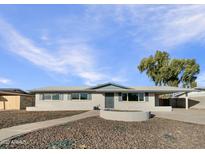 Newly renovated single story home with landscaped front yard and walkway at 310 W Aspen Ave, Gilbert, AZ 85233