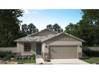 One-story home with taupe exterior, gray roof, and landscaping at 18345 W Poston Dr, Surprise, AZ 85387