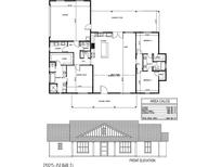 One-story home floor plan featuring 3 bedrooms, 2 baths, and a great room at 48548 W Long Rifle Rd, Aguila, AZ 85320