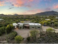 Aerial view of a single-story home with a pool and desert landscaping at 5730 E Cielo N Run, Cave Creek, AZ 85331