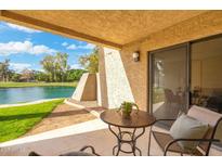 Relaxing patio with lake view and seating area at 5136 N 31St Pl # 614, Phoenix, AZ 85016