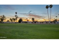 Golf course community with sunset views and palm trees at 2213 N Recker Rd, Mesa, AZ 85215