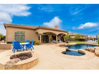 Luxury backyard oasis with pool, spa, and fire pit at 20546 N 83Rd Pl, Scottsdale, AZ 85255