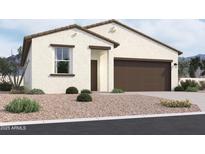 Single-story house with brown garage door and desert landscaping at 47761 W Kenner Dr, Maricopa, AZ 85139