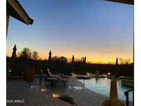 Inviting pool and spa area with sunset views at 2305 Fox Tail --, Carefree, AZ 85377