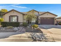 One-story house with a brown door, and landscaped yard at 1971 E Yellowstone Pl, Chandler, AZ 85249