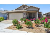 Charming single-Gathering home with desert landscaping, beautiful pink bougainvillea, and a two-car garage at 1328 E Binner Dr, Chandler, AZ 85225