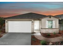 One-story home with a two-car garage and landscaped front yard at 20775 N Roadrunner Ln, Maricopa, AZ 85138