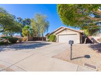 Single-story home with attached garage and mature landscaping at 4206 E Ellis Cir, Mesa, AZ 85205