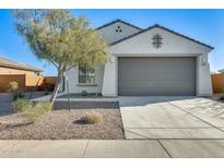 One-story house with gray garage door and desert landscaping at 21911 N 260Th Ln, Buckeye, AZ 85396