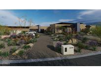 Modern desert home with landscaped front yard and driveway at 36548 N 105Th Pl, Scottsdale, AZ 85262