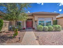 Front entry of the house with walkway at 21413 N 159Th Dr, Sun City West, AZ 85375