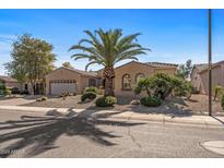 Single-story home with desert landscaping and a two-car garage at 16935 W Villagio Dr, Surprise, AZ 85387