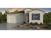 Single-story home with a tile roof, two-car garage, and landscaped front yard at 25226 N 172Nd Dr, Surprise, AZ 85387