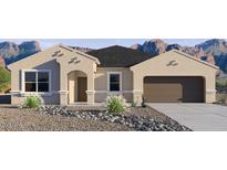 New single-story home with attractive curb appeal and two-car garage at 1561 E Mason Dr, Casa Grande, AZ 85122