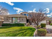 Two-story house with a landscaped lawn and attached garage at 3837 E Meadowview Dr, Gilbert, AZ 85298