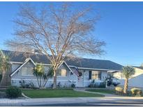 Ranch-style home with landscaped yard, gray exterior, and a well-maintained lawn at 449 W Linda Ln, Chandler, AZ 85225