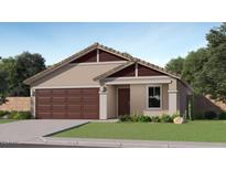 One-story home with brown garage door and landscaping at 32318 N Hermon Rd, San Tan Valley, AZ 85143